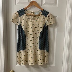 Maeve Lemon and Floral Patterned Blouse